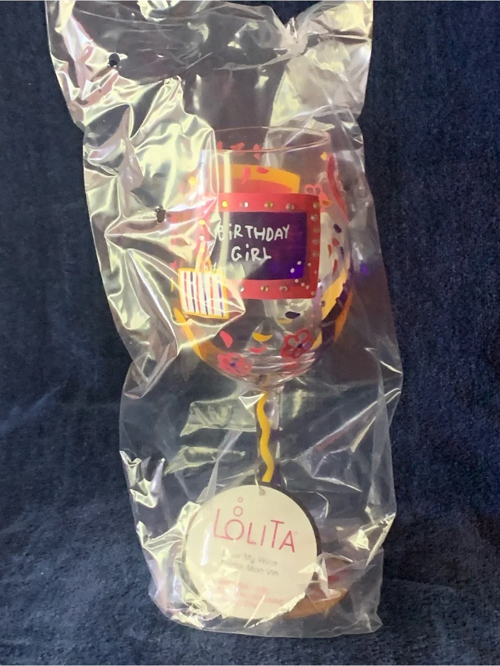 Lolita Pink Birthday Girl Wine Glass.